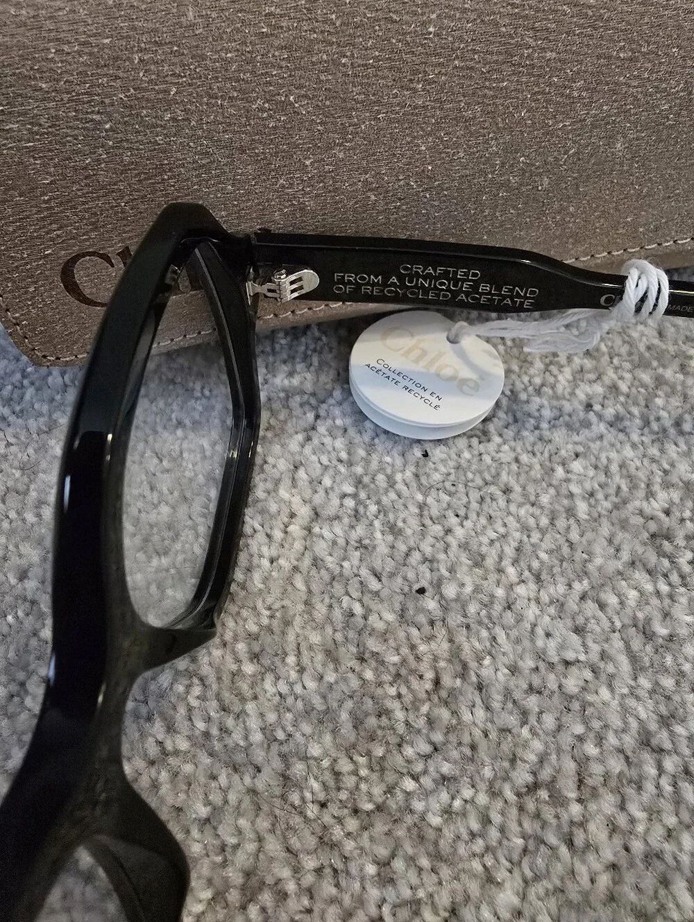 Chloe Women's Black Oversized Square Eyeglasses NWT